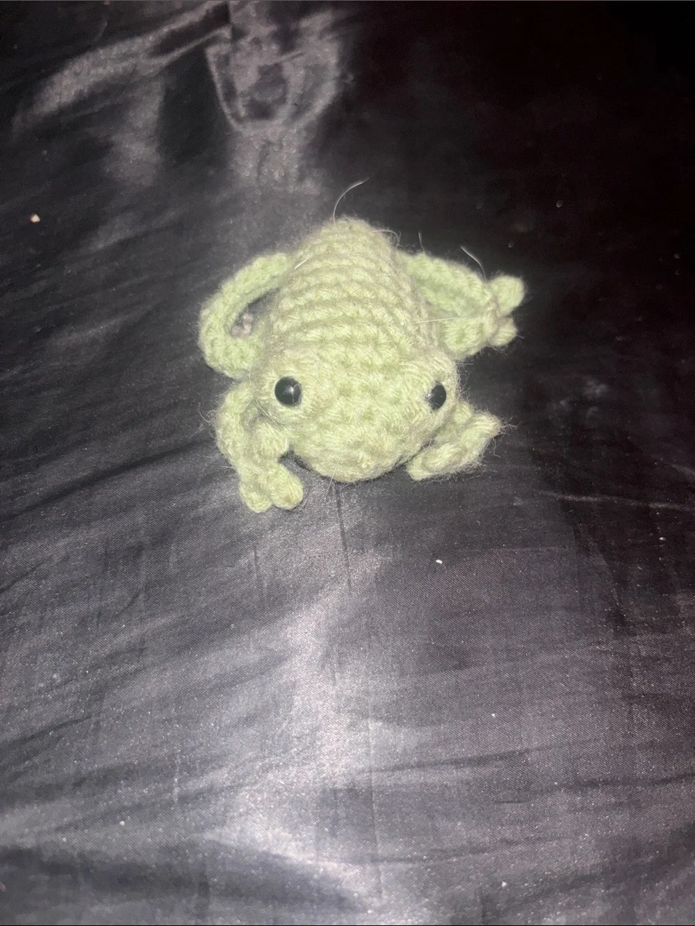 Handmade Light Green Crochet Frog Pet Toy